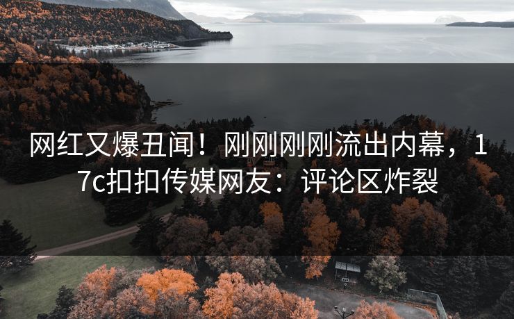 网红又爆丑闻！刚刚刚刚流出内幕，17c扣扣传媒网友：评论区炸裂