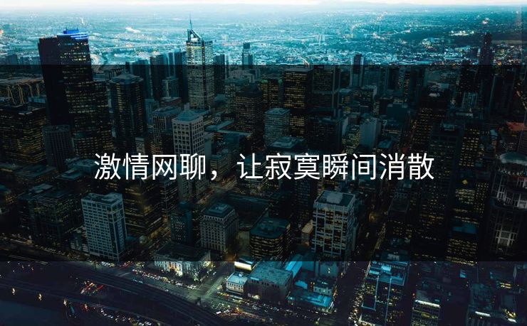 激情网聊，让寂寞瞬间消散